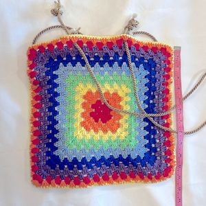 Hand made Knitted hand Bag, very colorful ready to use! One of a kind: NEW
